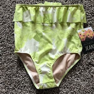 KORTNI JEANE girls green leaves swim bottom NWT size 12/13